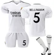 24/25 Kids Real Madrid Bellingham #5 Soccer Jersey Set Football Kits