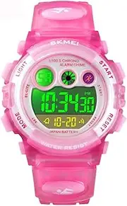 [IWOCH] Boys Military Camo Digital Watch, Kids Colorful LED Outdoor Sports Waterproof Wristwatches with Alarm Clock Calendar Stopwatch for Kids Girls