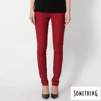 在飛比找momo購物網優惠-【SOMETHING】女裝 基本五袋窄直筒牛仔褲(紅色)