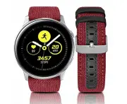 Apple Watch Denim & Leather Watch Straps - Red, Large (42/44/45/46/49mm)