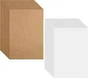 Blank Cards 100 Pcs Note Cards 350g/m² Kraft Paper Card White Card Paper 14.5 x 9.5 cm Thick Card Double-Sided Blank Postcards for Printing Painting DIY Art Creation(White/Brown)