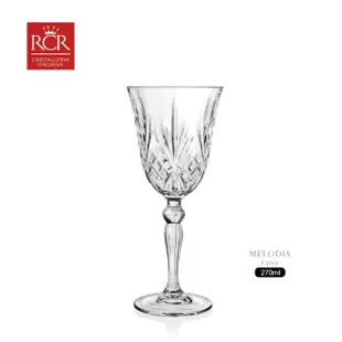 【RCR】無鉛水晶玻璃紅白酒杯 高腳杯(MELODIA 270ml 白酒杯 調酒杯 KAYEN)