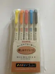 Zebra Mildliner markers set: 10 markers, page markers, paper clip. *NIP*