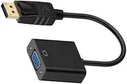 Yardenfun Male to Female Vga Adapter Video Converter Cable Displayport Interface Easy to Use No Power Supply Required