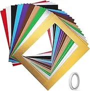KALLORY 20 Pcs Mixed Color Photo Mats Matting for Picture Frames Wide Application for Wall Decor Artwork Display