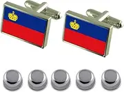 [Select Gifts] Shirt Dress Studs Liechtenstein Flag Cufflinks