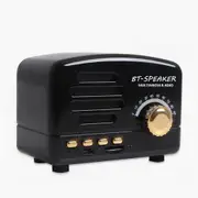 Retro Mini Bluetooth Speaker Wireless Speakers Super Bass Music Loudspeakers Support Tf Card Fm Radio Black