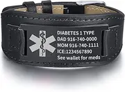 [XolngYYeng] Personalized Custom Medical Alert ID Bracelet for Men,Stainless Steel Emergency ICE Jewelry