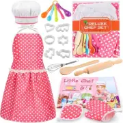 Cooking Baking Set 19-Piece Chef Role Play Hat,