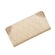 2 Pcs Long Wallet Women Purses Fashion Designer Hollow Embossed Lingge Wallet Lady Sweet Clutch Wallet Multi-card Purse