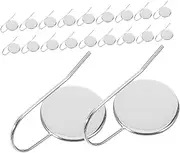 Hohopeti 20pcs Stainless Steel Earring Blank: Wire Hooks Bezel Trays Earring Trays Setting for Cabochon DIY Craft Jewelry Making Supplies Silver