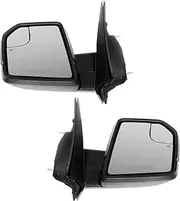 Power Heated With Turn Signal Left+Right Left Driver Right Passenger L&R Side Towing Mirrors For 2015 2016 2017 2018 2019 2020 15-20 For Ford For F150 Pickup Truck with Black Housing Manual Folding