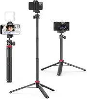 ULANZI MT-44 Extendable Phone Tripod, 59" Selfie Stick Phone Stand with 2 in 1 Phone Clip, 360° Ball Head Camera Tripod for iPhone Sony Canon Action Camera, Lightweight for Travel