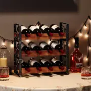 Stackable Wine Rack Countertop, 3-Tier Tabletop Wine Bottle Holder for 12 Bottle