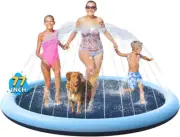 Non-Slip Splash Pad for Kids and Dog, Thicken Sprinkler Pool