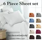2200TC Comfort 6 Pieces Flat Fitted Sheet Set Single/KS/Double/Queen/King Bed