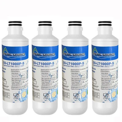 4 X LG Refrigerator Water Filter LT1000P / ADQ747935 For GF-V708MBSL Replacement