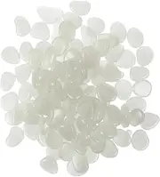 Kisangel Valentines Day Fish Tank Luminous Stones 100pcs Aquarium Pebbles White to Night Decorative Rocks for Yard Landscape Potted Plants