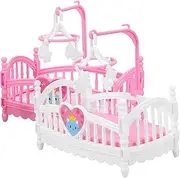 Plastic Miniature Crib Kit Dollhouse Crib Model for Boys and Girls Toys Mini House Decor Random Color