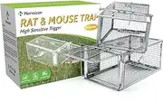 Kensizer 2-Pack Animal Humane Live Cage Trap That Work for Rat Mouse Chipmunk Mice Voles Hamsters and Other Small Rodents, Trampa para Ratones, Catch and Release