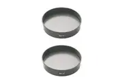 2x Mastercraft 20cm Heavy Loose Base Non-Stick Round Sandwich Pan Baking Black