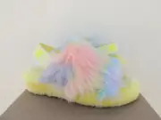 UGG MARGARITA FLUFF YEAH TIE DYE SHEEPSKIN SLIPPER SANDALS, US 9/ EUR 40 ~NIB