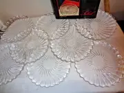Set of 6 Dessert Plates Soleil 24% Lead Crystal by Cristal D'arques France New