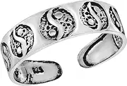 [AeraVida] Yin-Yang Life Balance Symbol .925 Sterling Silver Toe or Pinky Ring