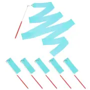 Dance Ribbons 6Pcs 78.7 Inch Gymnastics Streamers for Gifts Dancing Blue Green