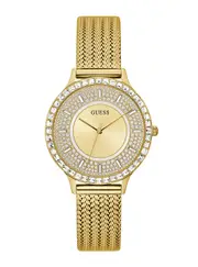 GUESS Women's Gold Soiree Mesh Watch One Size