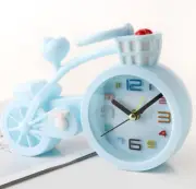 Alarm Clock Quartz Battery Operated Bicycle Design Bedside Clock Gift Clock Blue