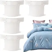 4PCS Bed Sheet Straps with Lock Strips, Bedsheet Grippers, Fasteners Bed Sheet Corner, Detachable Heavy Duty BedSheet Fasteners, Fitted Sheet Straps for Bed