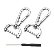 Detachable Snap Hook, 3/4 Inch Swivel Clasp for Purse (2 Pack, Silver White)