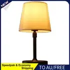 AU Portable Cordless Table Lamp USB Rechargeable Fabric Shade Desk Lamp (Black)
