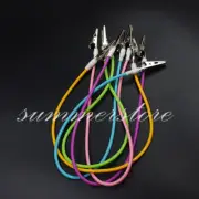 10 Pcs 5 Colors Mixed Dental Flexible Silicone Chains Cord Metal Clips Napkins