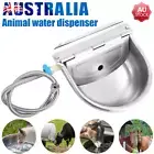 Stainless Steel Automatic Livestock Waterer Dispenser w/ Float Valve Water Hose