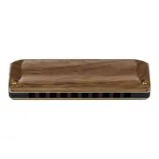 Suzuki Manji M-20W Bb Harmonica 10-Hole Wooden Cover Walnut New