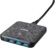 Anker PowerPort Atom III Slim Wall Charger - 4 Ports - Black Fabric A2045