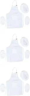 SHOWERORO 9 Pcs Set Cooking Playset for Boys and Girls Chef Suit Heat-resistant Apron and Mitts Role for Toddlers (size: L)
