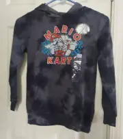 NWT Mario Kart Gray Tie Dye Kids Hoodie sz JL (7)
