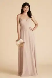 Birdy Grey Bridesmaid Dress Devin Chiffon Taupe New With Tags