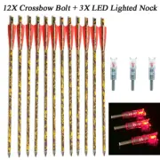 20" Hunting Bolts Carbon Arrows LED Lighted Nock Night Archery Shooting Target