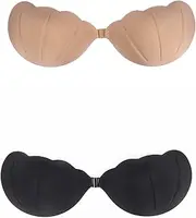 [XMSM] Women Sticky Bra Invisible Reusable Shell-Shape Strapless Backless Adhesive Bra Silicone Push Up Bra