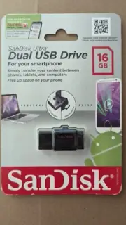 Sandisk Ultra 16gb Dual Usb Drive For Smartphones, Tablets, Laptops
