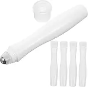 DECOMELODY 5pcs Roller Bottle Travel Containers for Toiletries Travel Toiletries Containers Perfume Scent Portable Roll-on Bottle Essential Oil Roll-on Bottle Empty Sub Bottle Plastic White