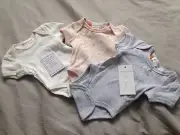 Pumpkin Patch Baby Girl 3-pack Short Sleeve Bodysuits Size PREM BNWT Baby - #A25