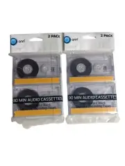 New 4 count 90 Minute Audio Cassettes in Case High-Output Blank Recording Tapes