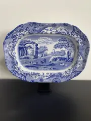 Spode Blue Italian Oval Platter. 9.5” c 12.5” Rectangular Shaped Platter.