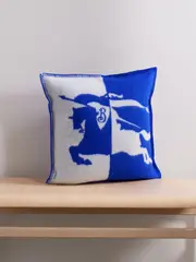 [Burberry] Burberry - Jacquard-knit Wool Cushion - Blue - One size One size Blue