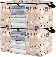 sanluoli 60L 2 Pack Under Bed Boot Storage with Reinforced Handles, clear window Sweater Storage Organizer For Closet